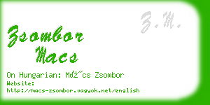 zsombor macs business card